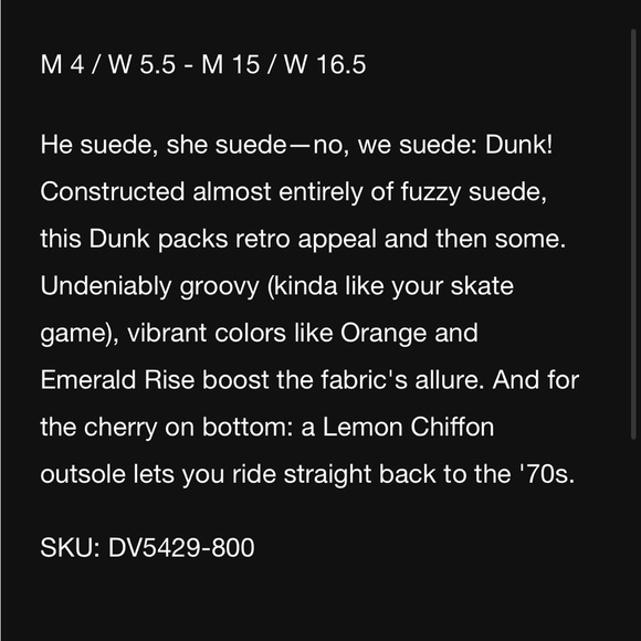 Brand New - Never Worn Nike SB Dunk Low Orange & Emerald Rise (Women size 9) - Picture 11 of 12